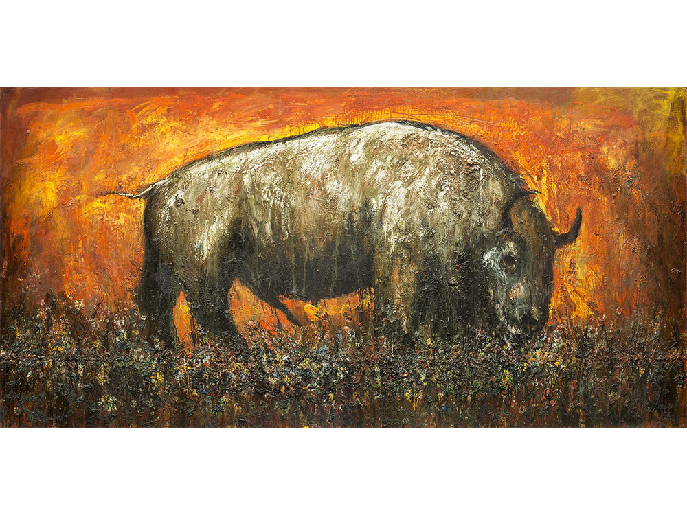  13.2 Bisonte, 2016 óleo sobre tela 200 x 400 cm