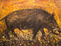 13.2 Jabalí, 2016, óleo sobre tela 200 x 400 cm 