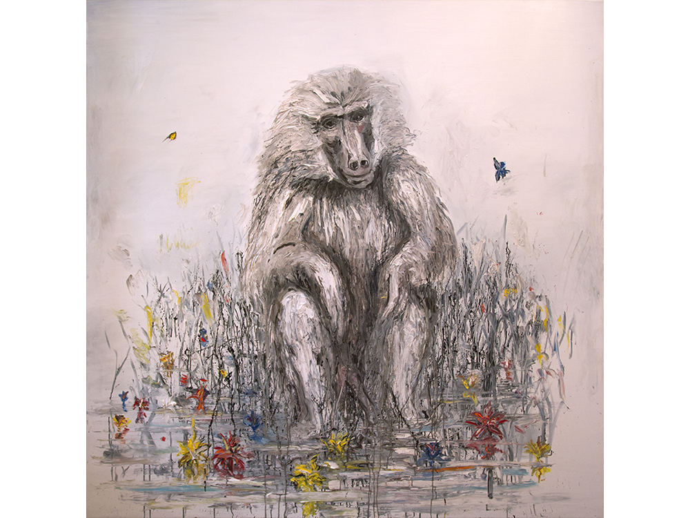 11.4 Pensamiento animal, 2016, óleo sobre tela 200 x 200 cm