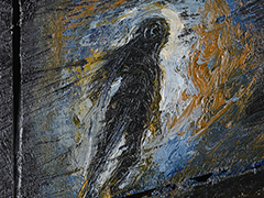 31 Walking man I, oil on wood, 39 x 44 cm 