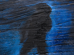  32 Black shadow, oil on wood, 63 x 39 cm