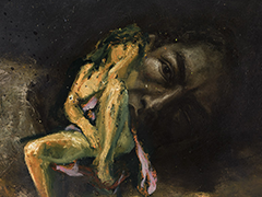Pescador nocturno, Óleo sobre tela, 160 x 160 cm, 2018