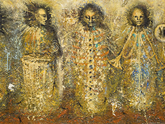 Díptico mujer, óleo sobre tela, 250 x 150 cm