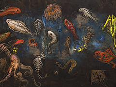 Rostros del arrecife 3, óleo sobre tela, 140 x 120 cm